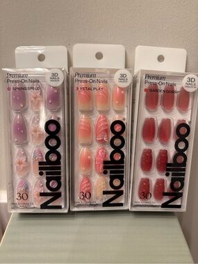 Nailboo Premium 3D Press-On Nails - 3 Sets
